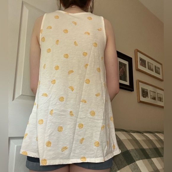 Flowy Orange Printed Tank Top - Picture 7 of 7